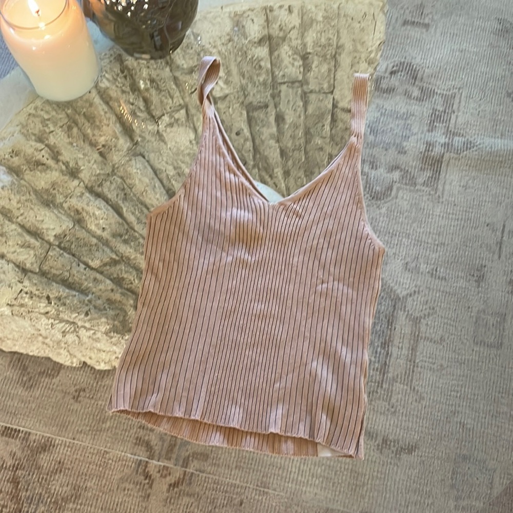 Reformation ribbed knit camel tank size S